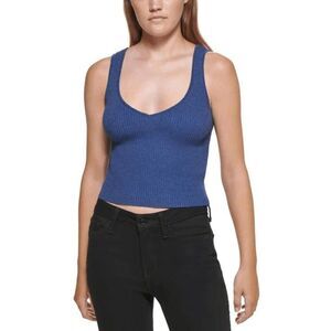 DKNY Jeans Women's Cropped Tank - Ink Heather XL